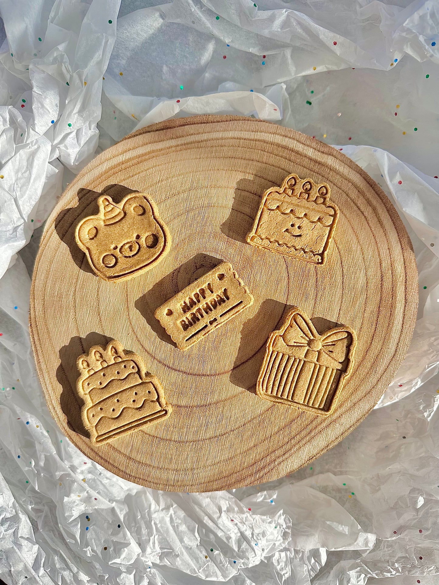 birthday oat biscuit cookies - limited ingredient dog treats