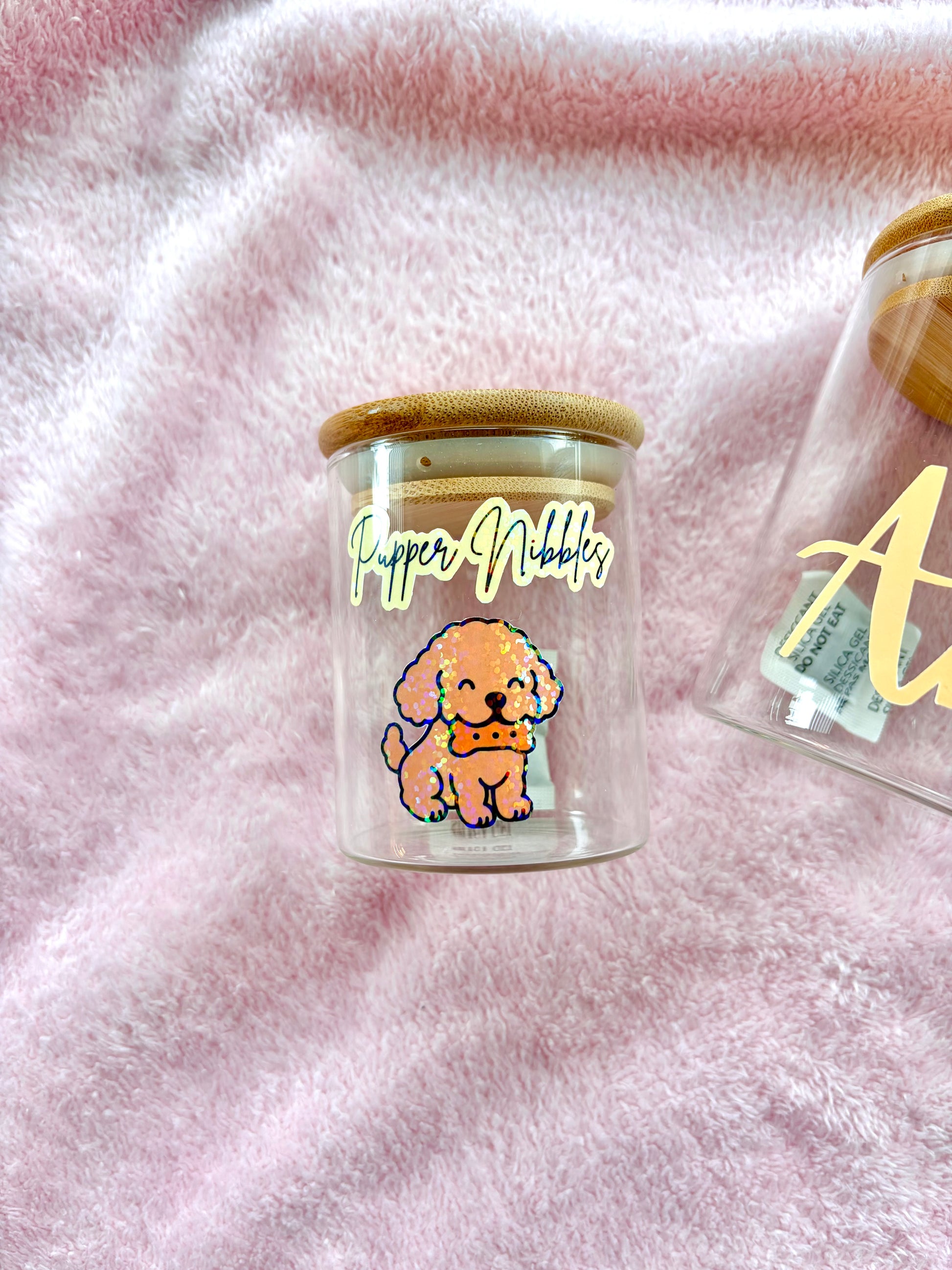 Pupper Nibbles Dog Logo Sticker Snack Jar