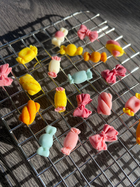 sweet candy ribbon bow goat milk bites - limited ingredient dog treats
